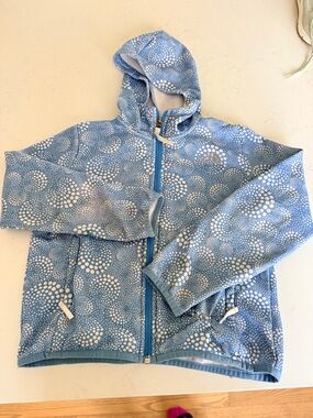 The North Face Kids Light Blue Dot-Pattern Hooded Fleece Jacket